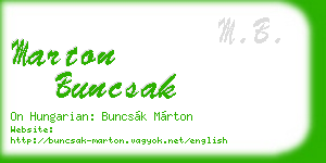 marton buncsak business card